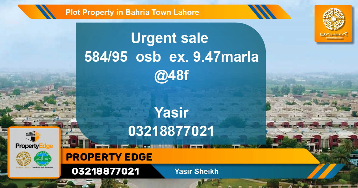 Residential Plot for Sale in Bahria Town, Lahore - (BP-45228)