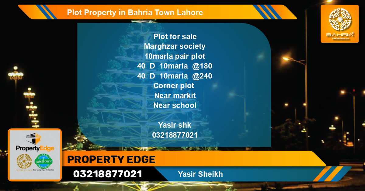 Residential Plot for Sale in Bahria Town, Lahore - (BP-45233)