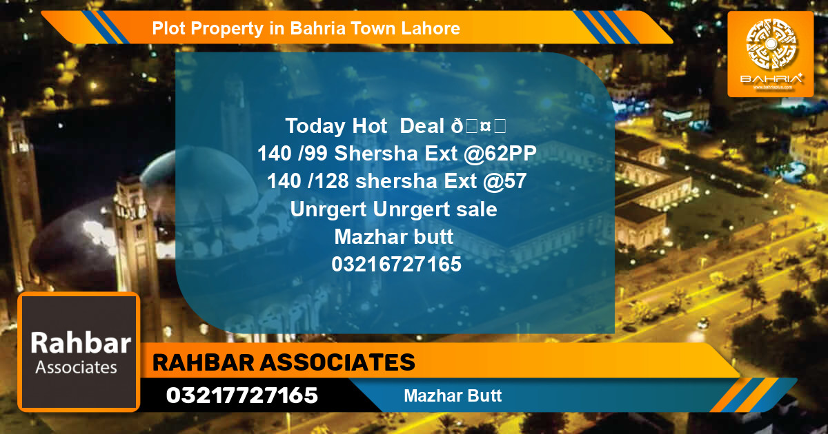 Residential Plot for Sale in Bahria Town, Lahore - (BP-45248)