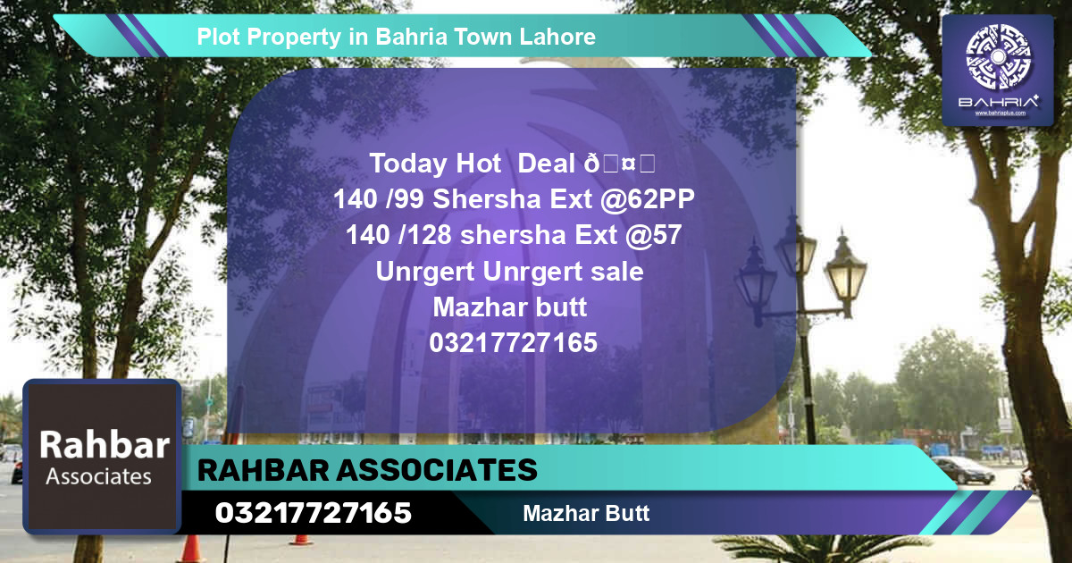 Residential Plot for Sale in Bahria Town, Lahore - (BP-45249)