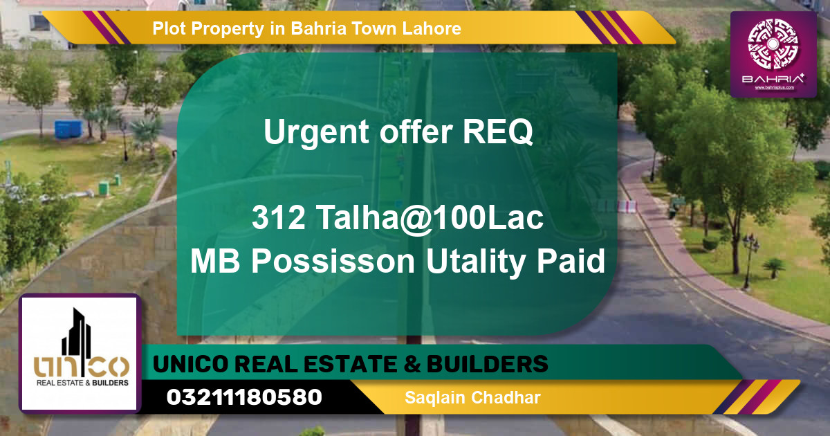 Residential Plot for Sale in Bahria Town, Lahore - (BP-45301)