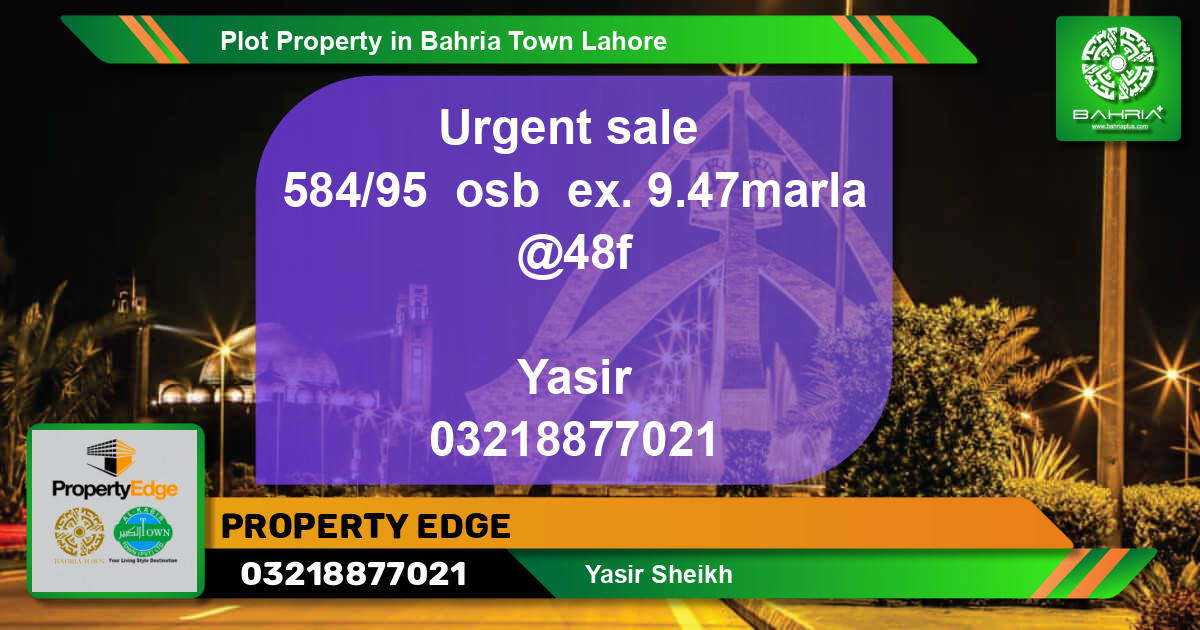 Residential Plot for Sale in Bahria Town, Lahore - (BP-45321)