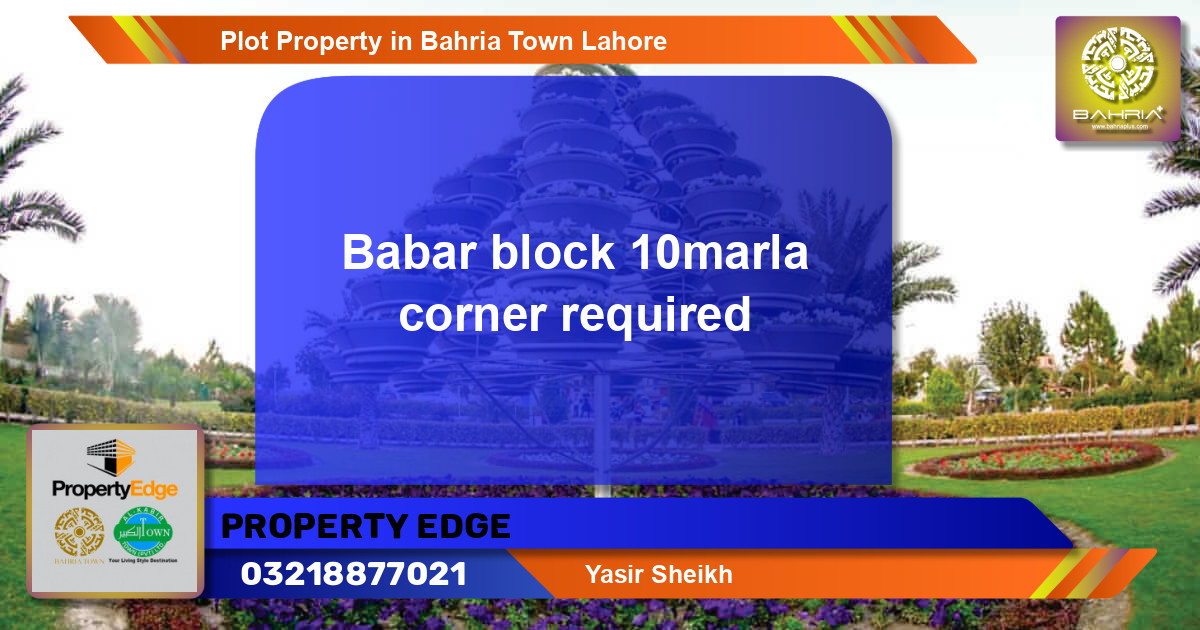 Residential Plot for Sale in Bahria Town, Lahore - (BP-45322)