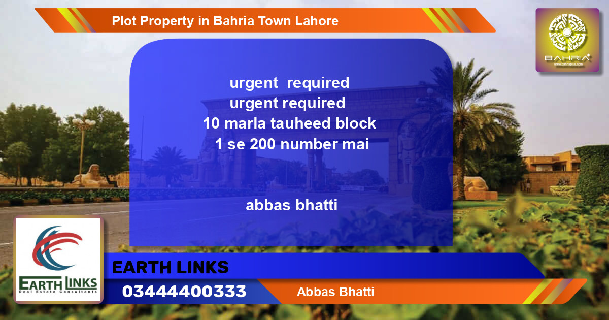 Residential Plot for Sale in Bahria Town, Lahore - (BP-45336)