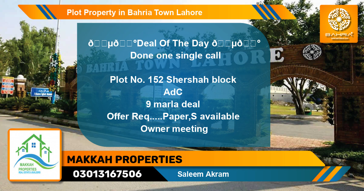 Residential Plot for Sale in Bahria Town, Lahore - (BP-45400)