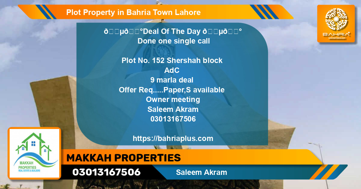 Residential Plot for Sale in Bahria Town, Lahore - (BP-45401)