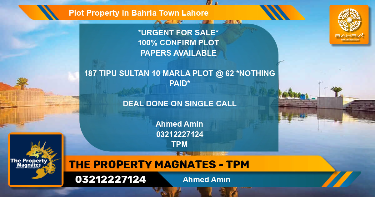 Residential Plot for Sale in Bahria Town, Lahore - (BP-45421)