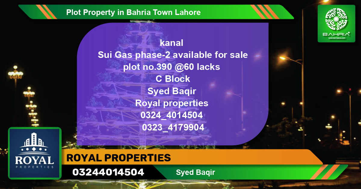 Residential Plot for Sale in Bahria Town, Lahore - (BP-45459)