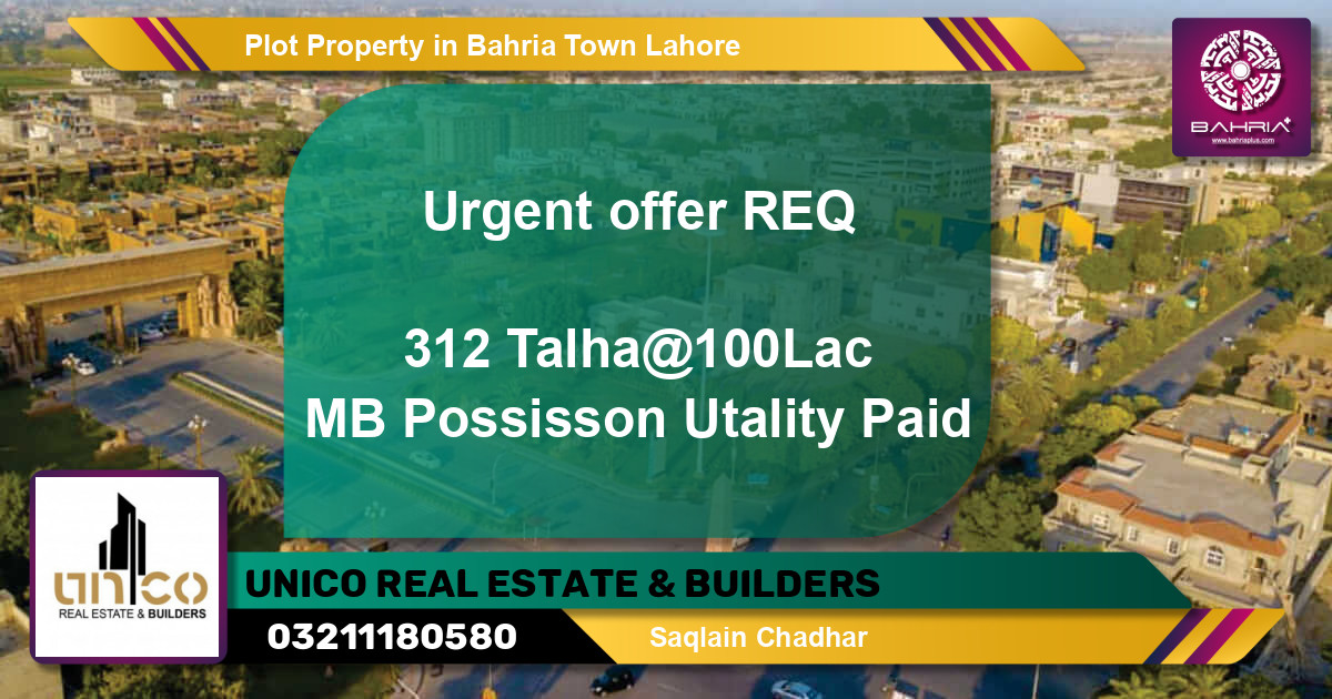 Residential Plot for Sale in Bahria Town, Lahore - (BP-45479)