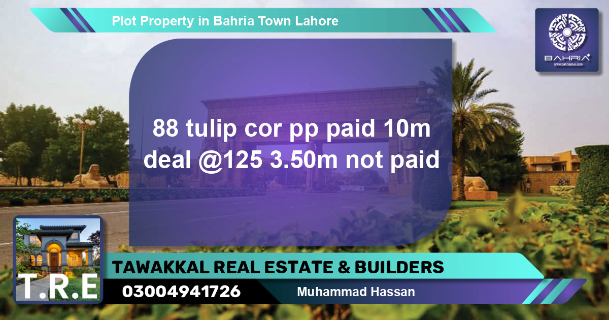 Residential Plot for Sale in Bahria Town, Lahore - (BP-45549)