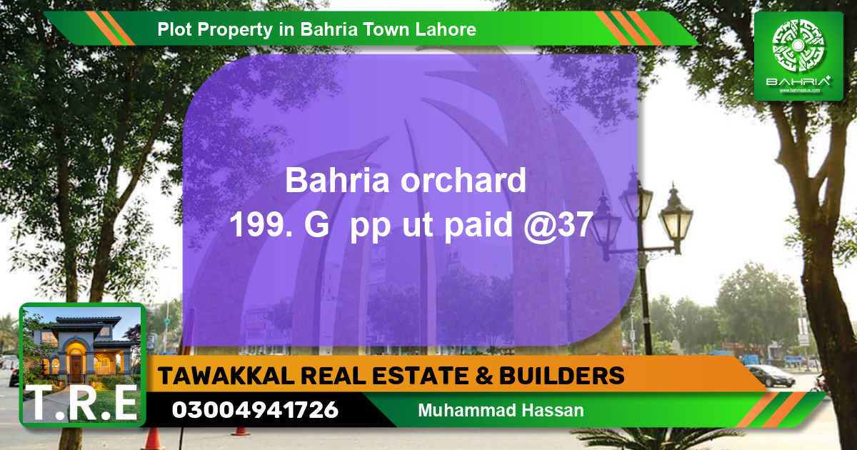 Residential Plot for Sale in Bahria Town, Lahore - (BP-45551)