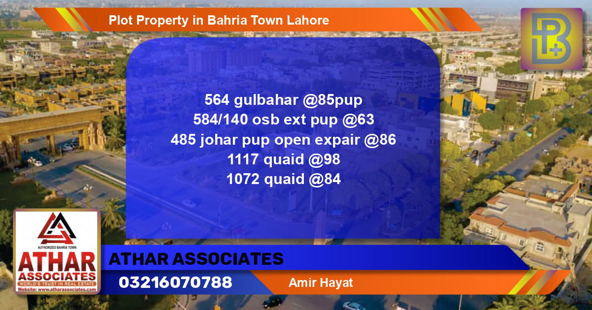 Residential Plot for Sale in Bahria Town, Lahore - (BP-45591)