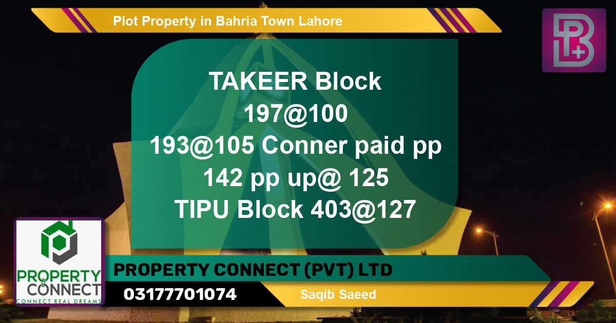 Residential Plot for Sale in Bahria Town, Lahore - (BP-45596)