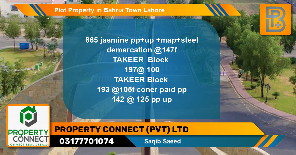 Residential Plot for Sale in Bahria Town, Lahore - (BP-45602)