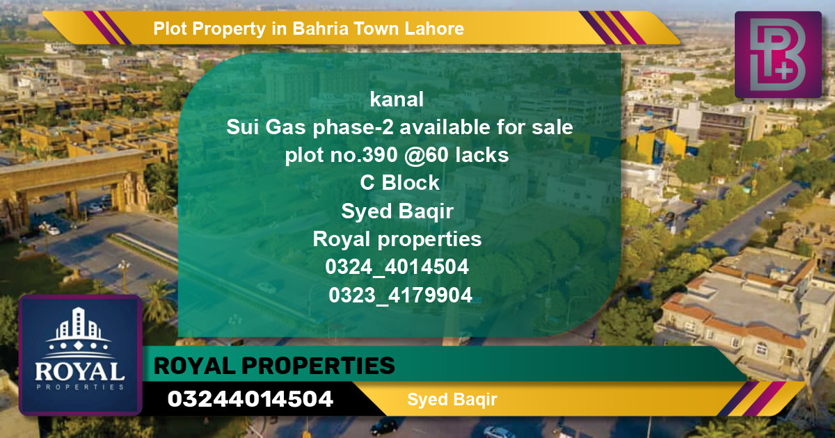 Residential Plot for Sale in Bahria Town, Lahore - (BP-45625)