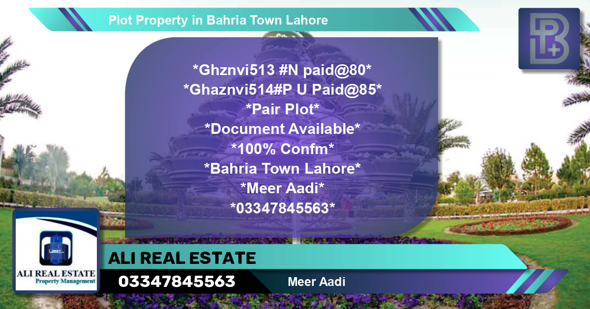 Residential Plot for Sale in Bahria Town, Lahore - (BP-45652)