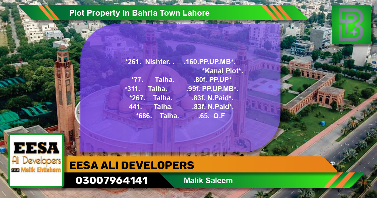 Residential Plot for Sale in Bahria Town, Lahore - (BP-45654)