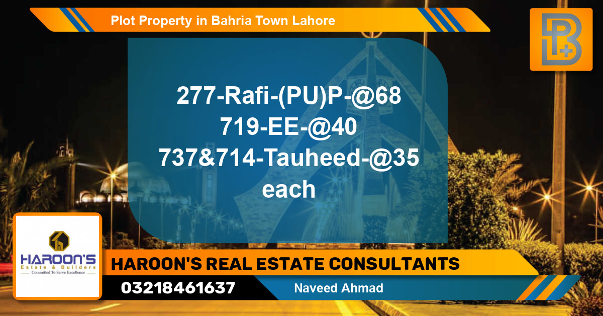 Residential Plot for Sale in Bahria Town, Lahore - (BP-45684)