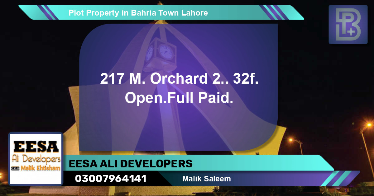 Residential Plot for Sale in Bahria Town, Lahore - (BP-45730)