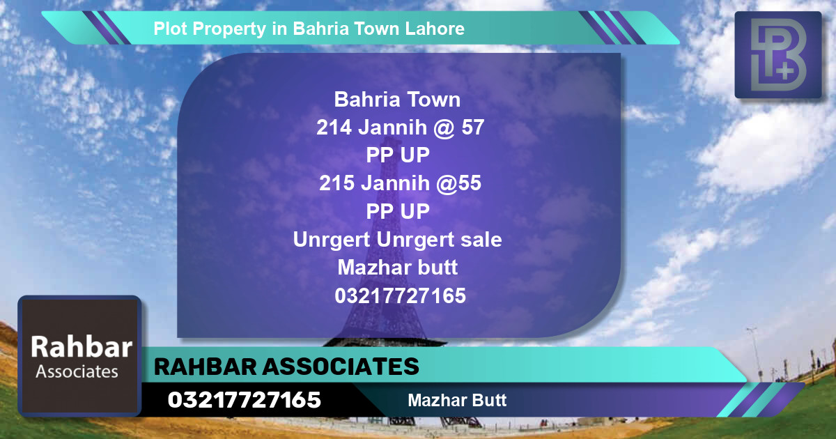 Residential Plot for Sale in Bahria Town, Lahore - (BP-45792)