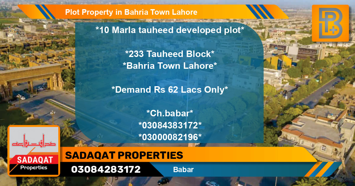 Residential Plot for Sale in Bahria Town, Lahore - (BP-45828)