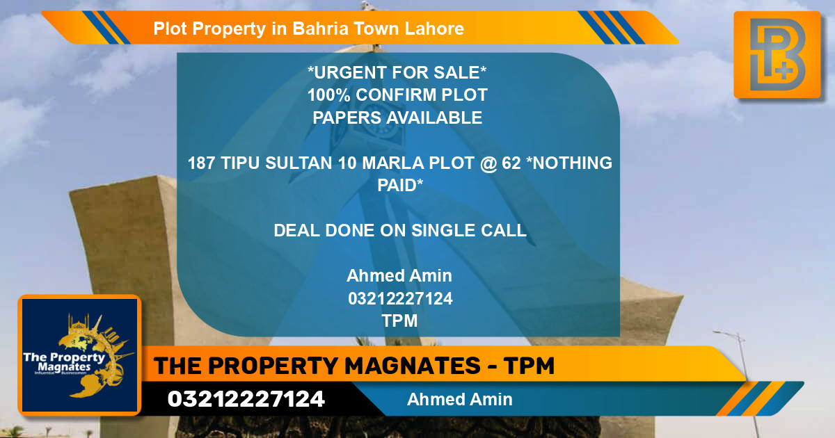 Residential Plot for Sale in Bahria Town, Lahore - (BP-45851)