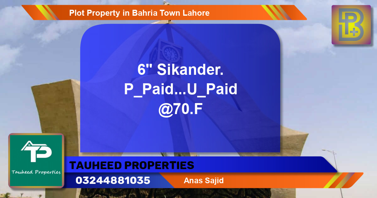 Residential Plot for Sale in Bahria Town, Lahore - (BP-45853)