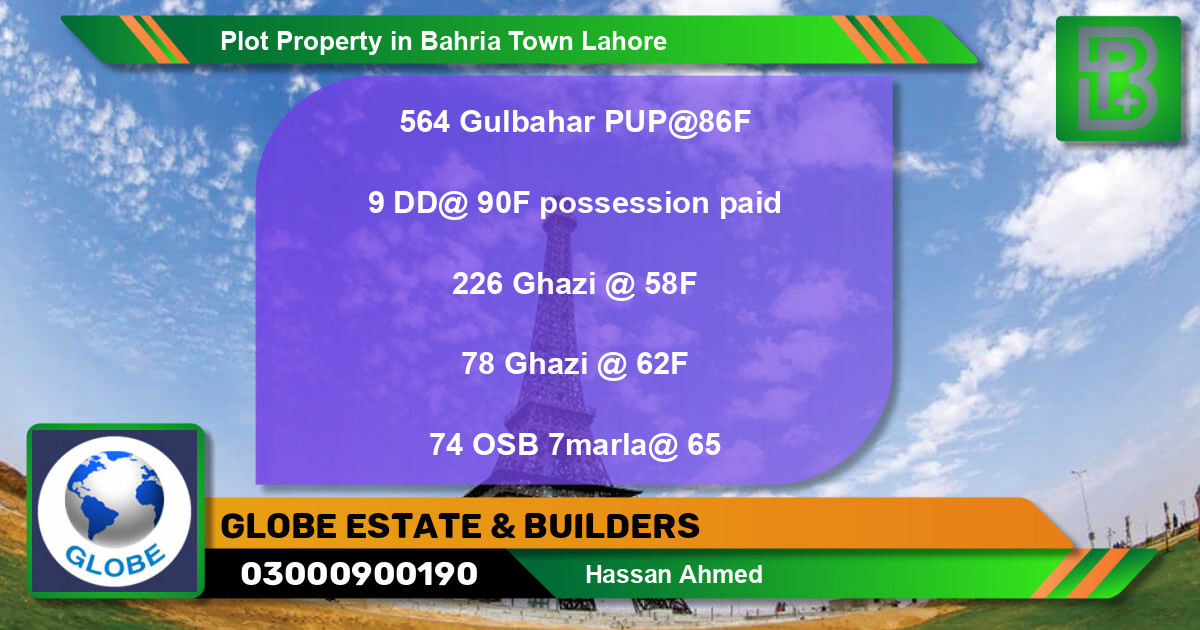 Residential Plot for Sale in Bahria Town, Lahore - (BP-45860)