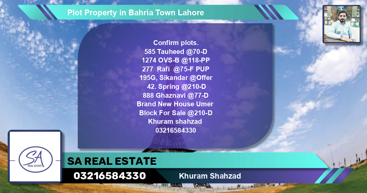 Residential Plot for Sale in Bahria Town, Lahore - (BP-45872)