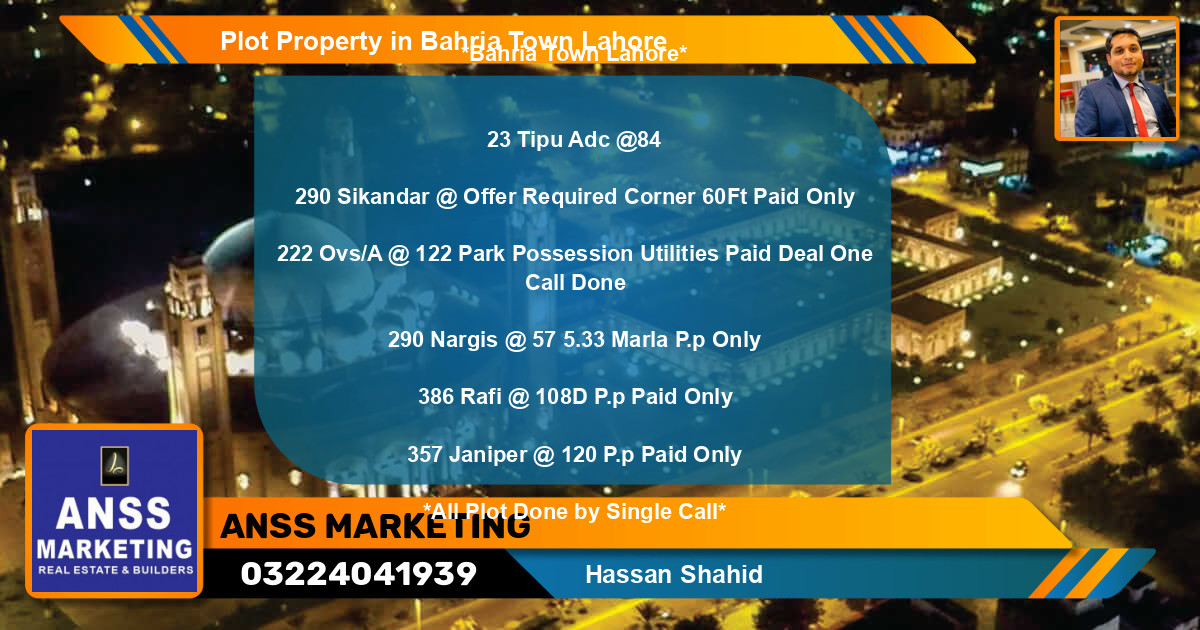 Residential Plot for Sale in Bahria Town, Lahore - (BP-45920)