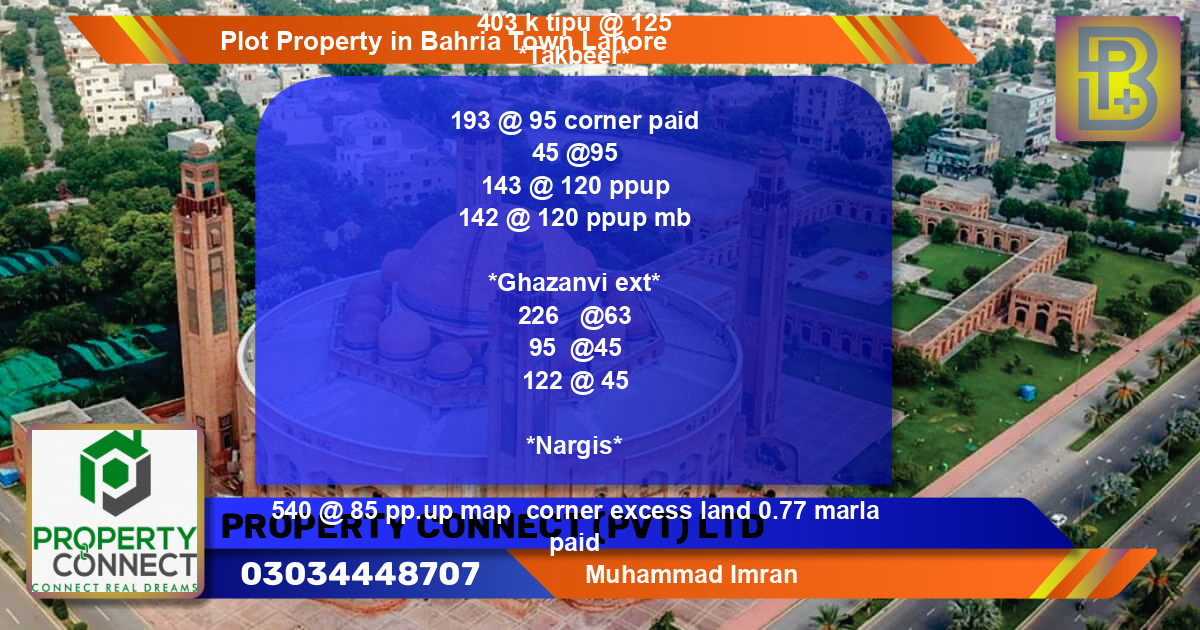 Residential Plot for Sale in Bahria Town, Lahore - (BP-45921)