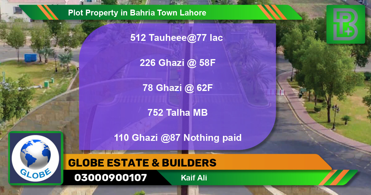 Residential Plot for Sale in Bahria Town, Lahore - (BP-46007)