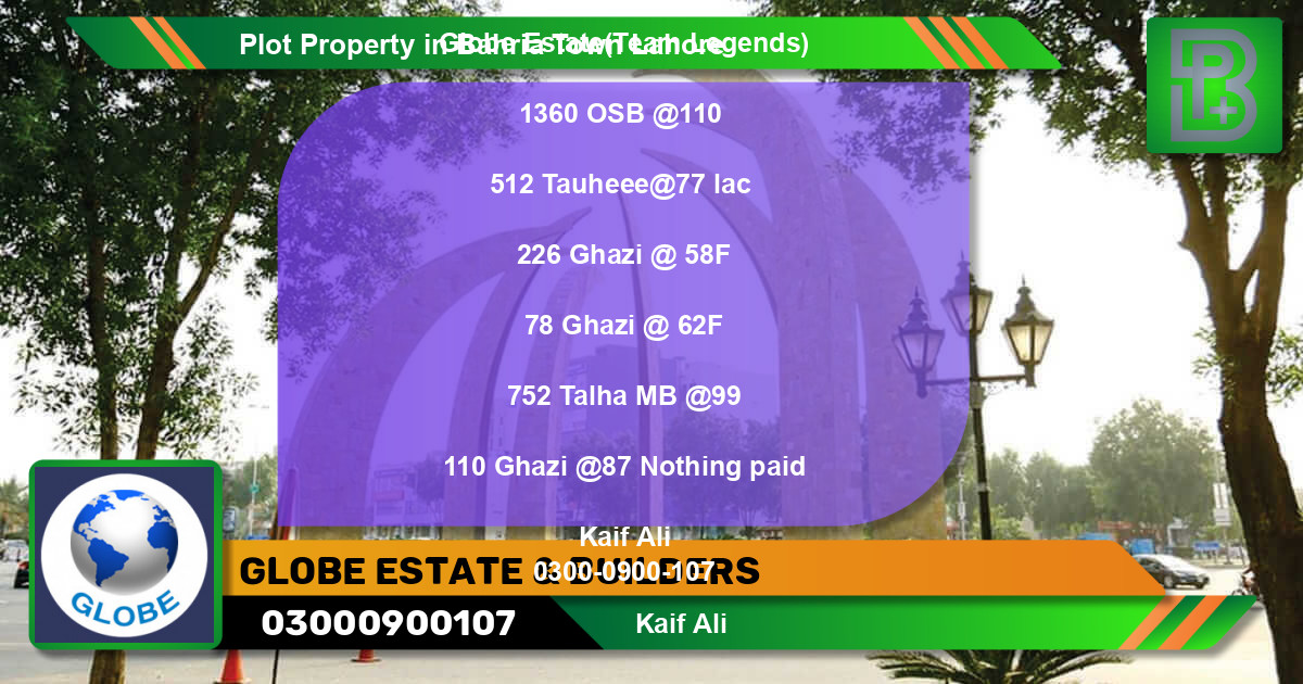 Residential Plot for Sale in Bahria Town, Lahore - (BP-46008)