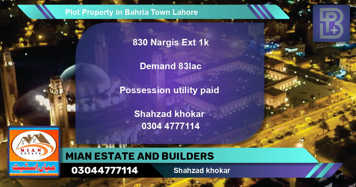 Residential Plot for Sale in Bahria Town, Lahore - (BP-46062)