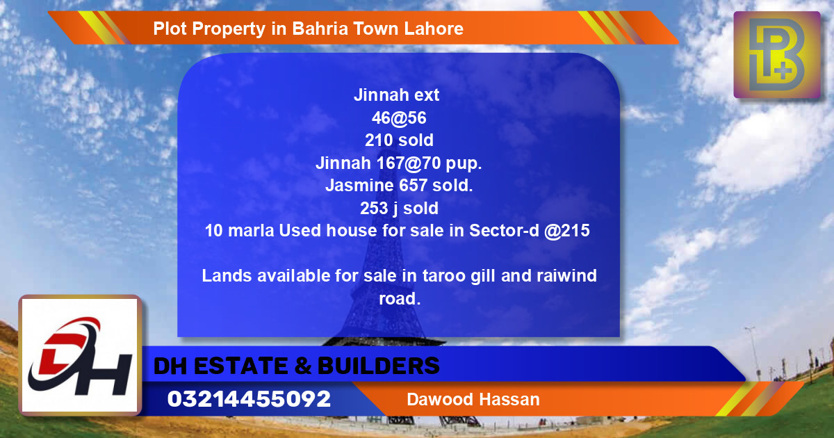 Residential Plot for Sale in Bahria Town, Lahore - (BP-46103)