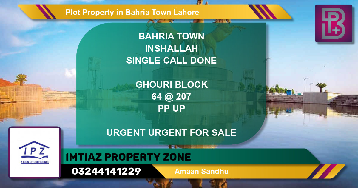 Residential Plot for Sale in Bahria Town, Lahore - (BP-46140)