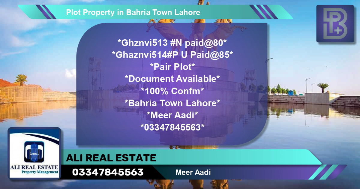 Residential Plot for Sale in Bahria Town, Lahore - (BP-46144)