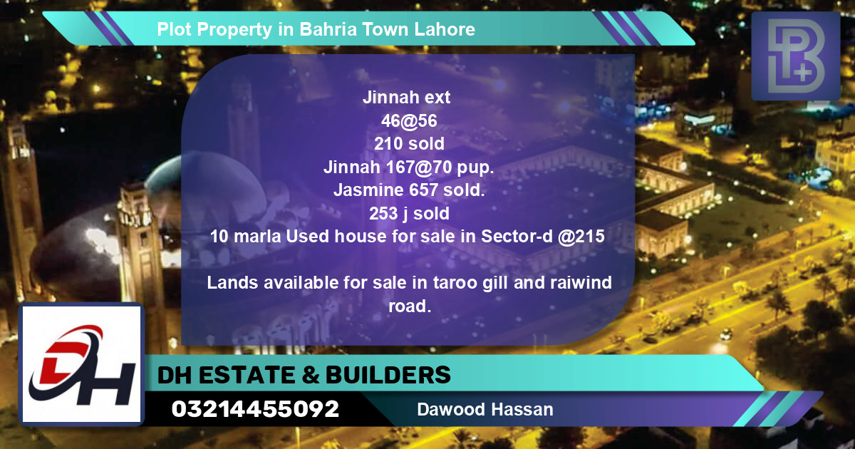 Residential Plot for Sale in Bahria Town, Lahore - (BP-46160)