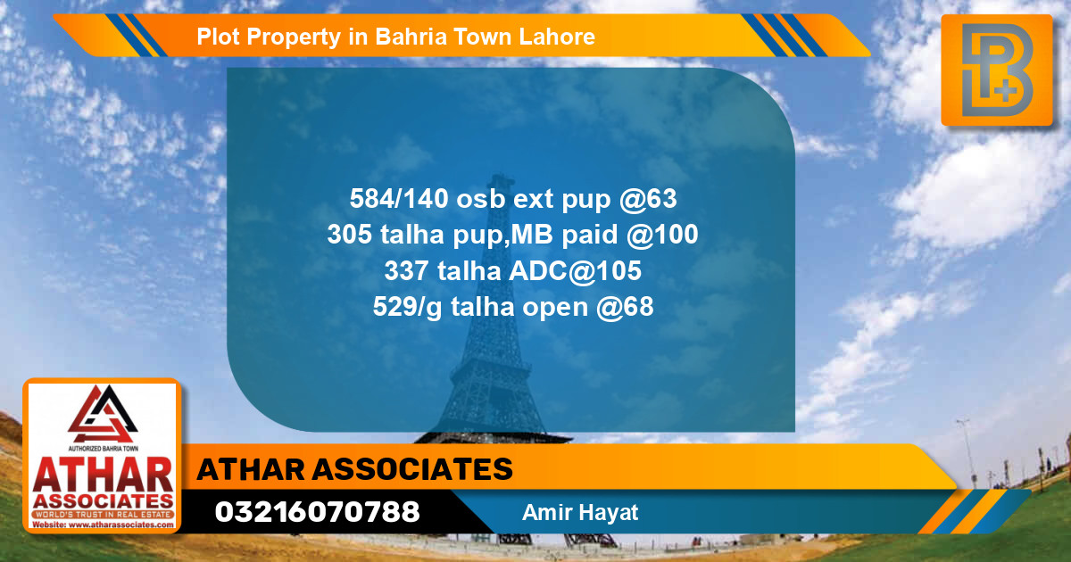 Residential Plot for Sale in Bahria Town, Lahore - (BP-46195)