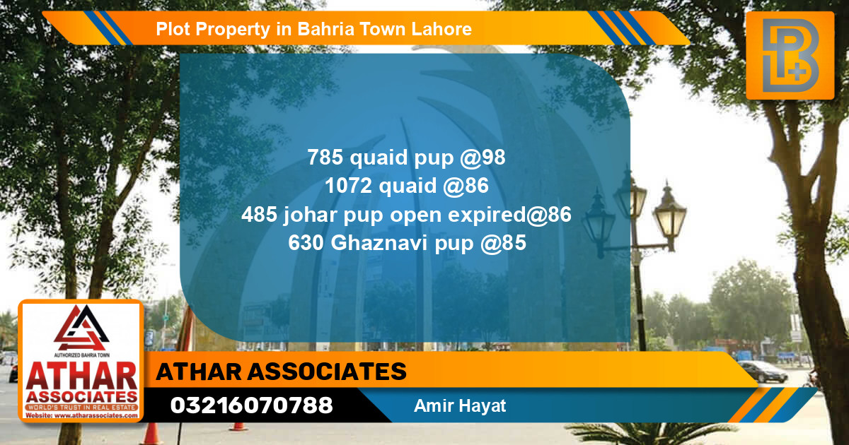 Residential Plot for Sale in Bahria Town, Lahore - (BP-46197)