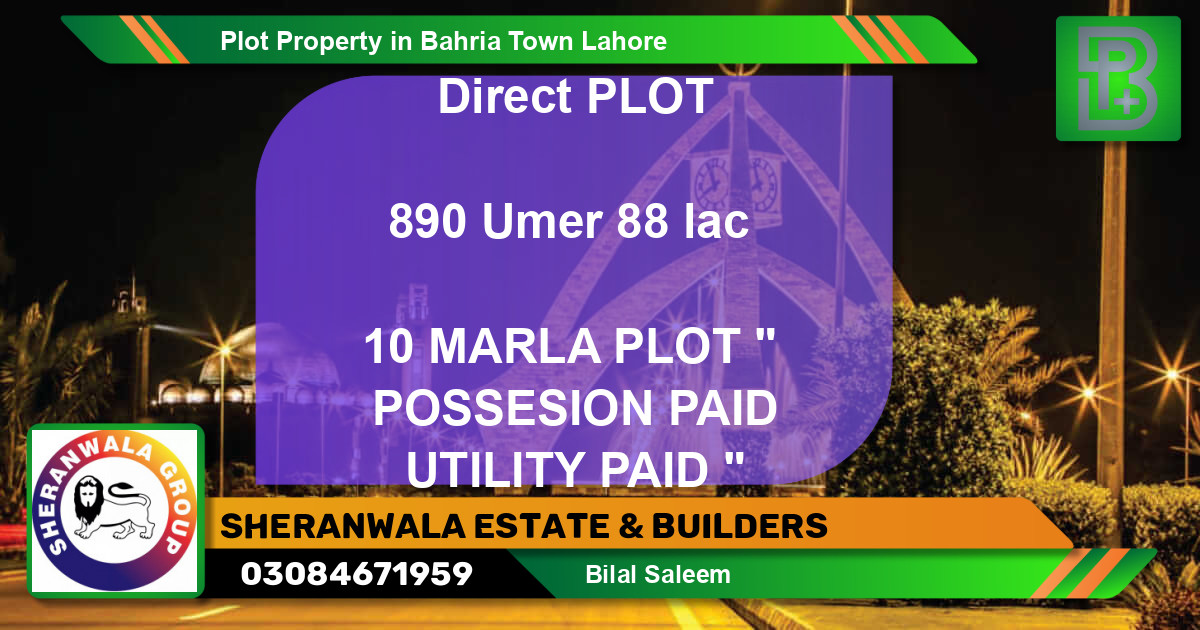 Residential Plot for Sale in Bahria Town, Lahore - (BP-46215)