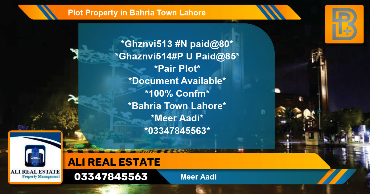 Residential Plot for Sale in Bahria Town, Lahore - (BP-46231)