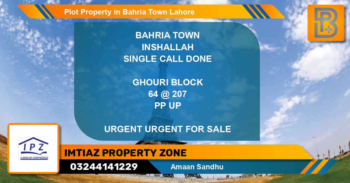 Residential Plot for Sale in Bahria Town, Lahore - (BP-46244)
