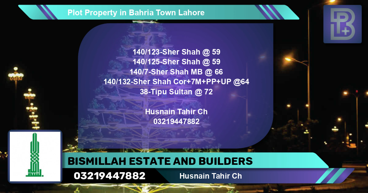 Residential Plot for Sale in Bahria Town, Lahore - (BP-46274)