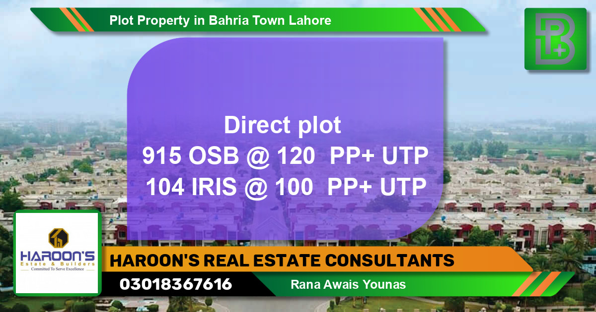 Residential Plot for Sale in Bahria Town, Lahore - (BP-46285)