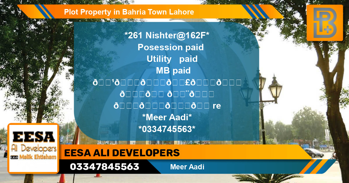 Residential Plot for Sale in Bahria Town, Lahore - (BP-46334)