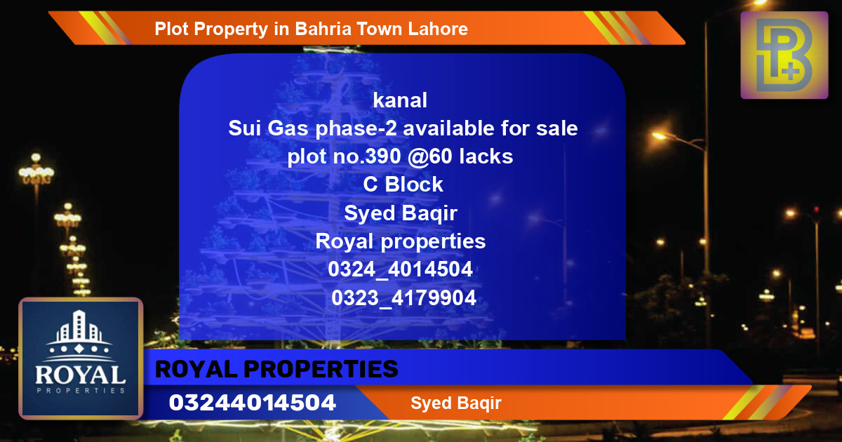 Residential Plot for Sale in Bahria Town, Lahore - (BP-46382)