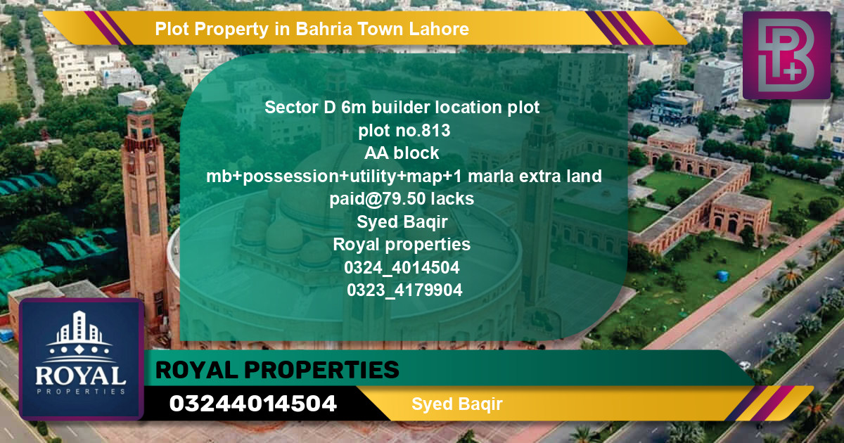 Residential Plot for Sale in Bahria Town, Lahore - (BP-46383)