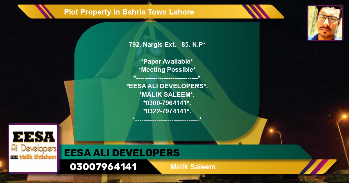 Residential Plot for Sale in Bahria Town, Lahore - (BP-46401)