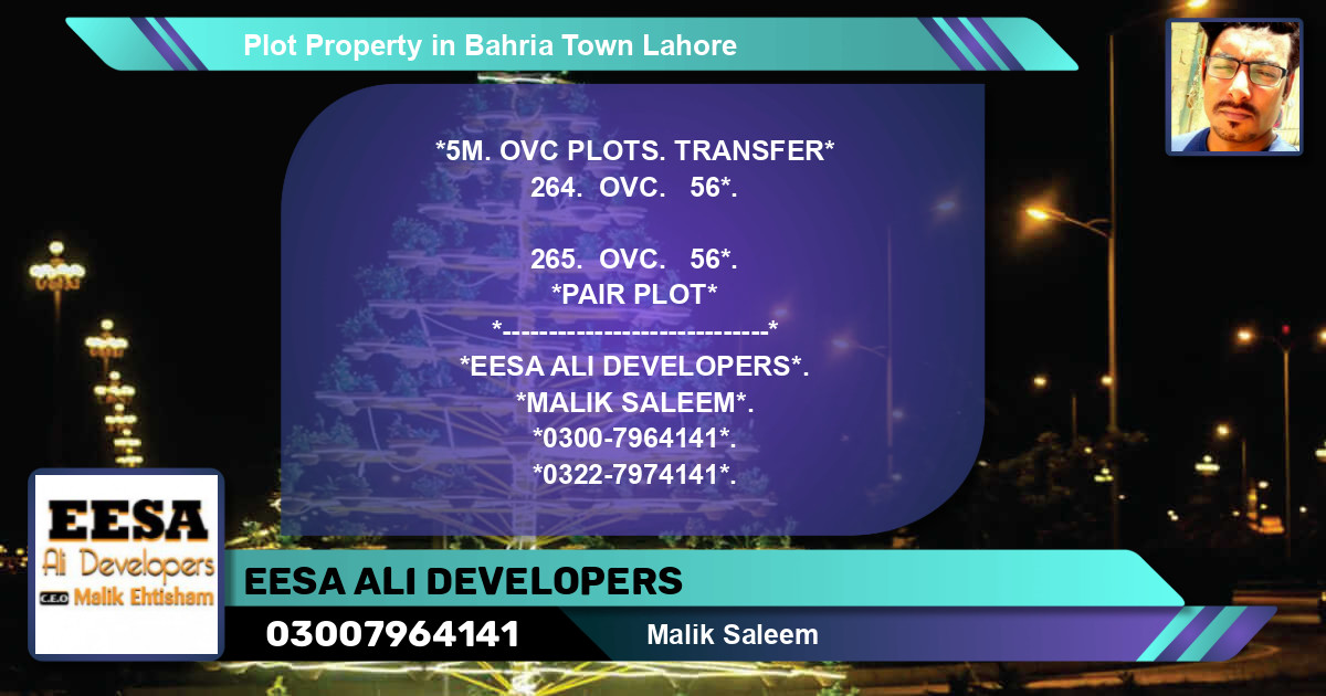 Residential Plot for Sale in Bahria Town, Lahore - (BP-46417)